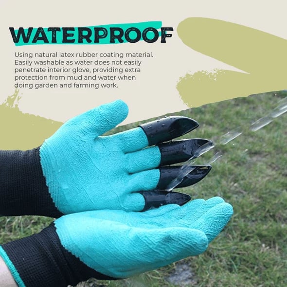 Gardening Claw Protective Gloves — 4 Fingertip Claws, Dig & Plant Without Tools