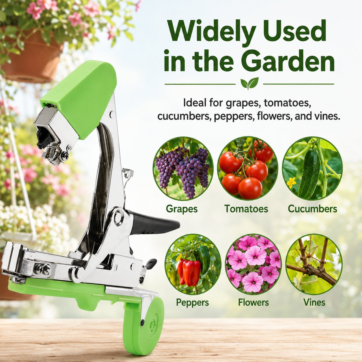 Plant Tying Machine — Garden Tapener for Tomatoes, Grapes & Vines