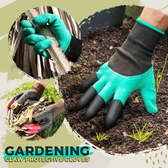 Gardening Claw Protective Gloves — 4 Fingertip Claws, Dig & Plant Without Tools