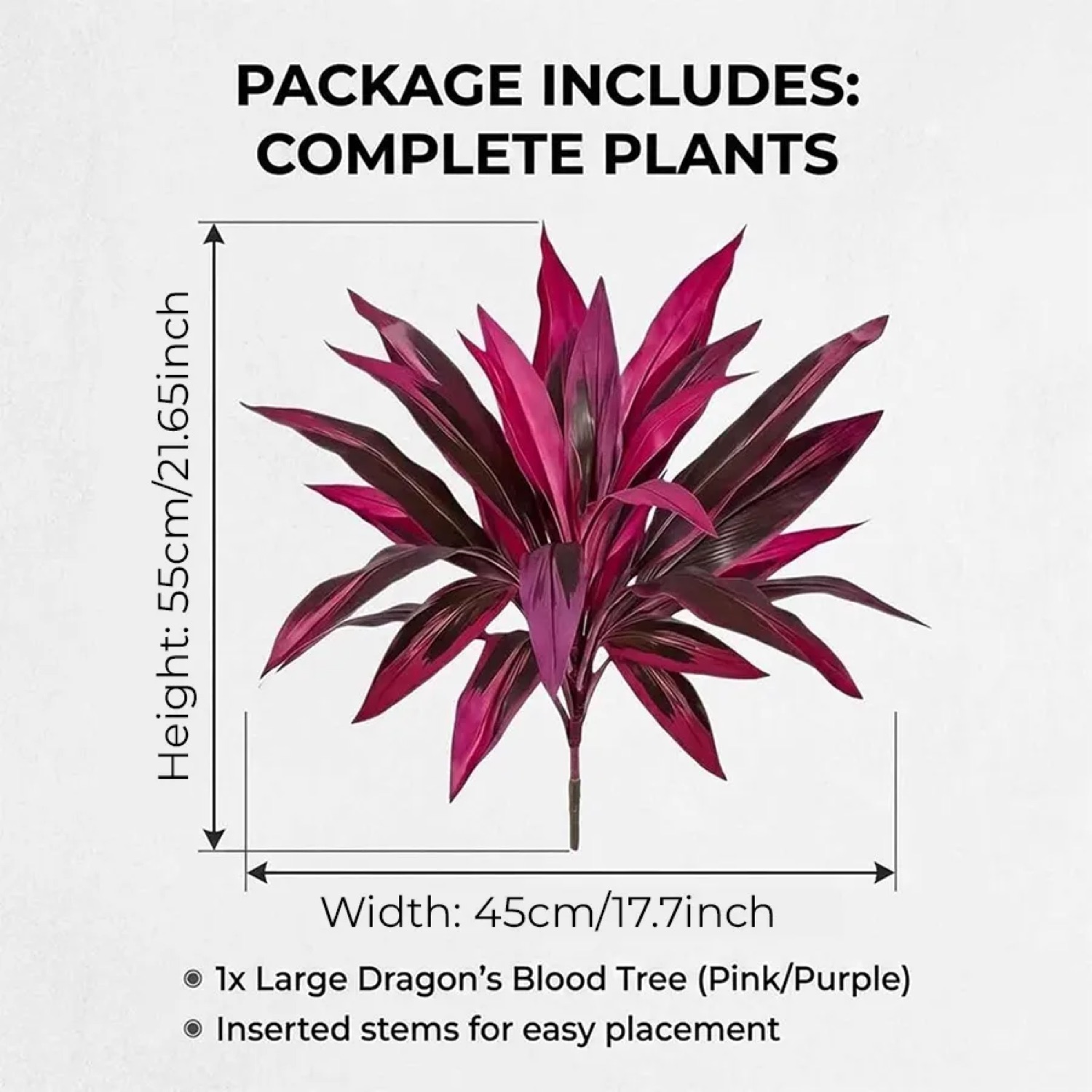 Artificial Dragon's Blood Tree Plants — 2 Pack