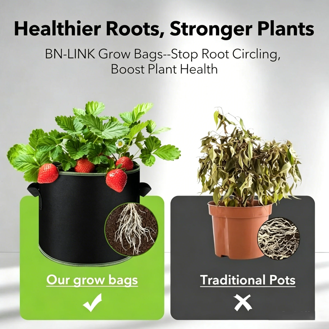 🔥 Hot Sale 69% OFF 🌱5 Pieces 5 Gallon Grow Bag Heavy Duty Aeration Fabric Pots with Handles for Vegetables, Fruits 🪴