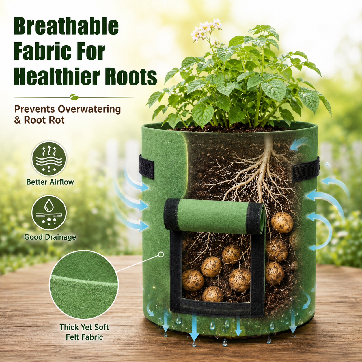 🔥 Hot Sale 59% OFF 🌱Fabric Potato Grow Bag with Harvest Window for Patato or vegetables🪴