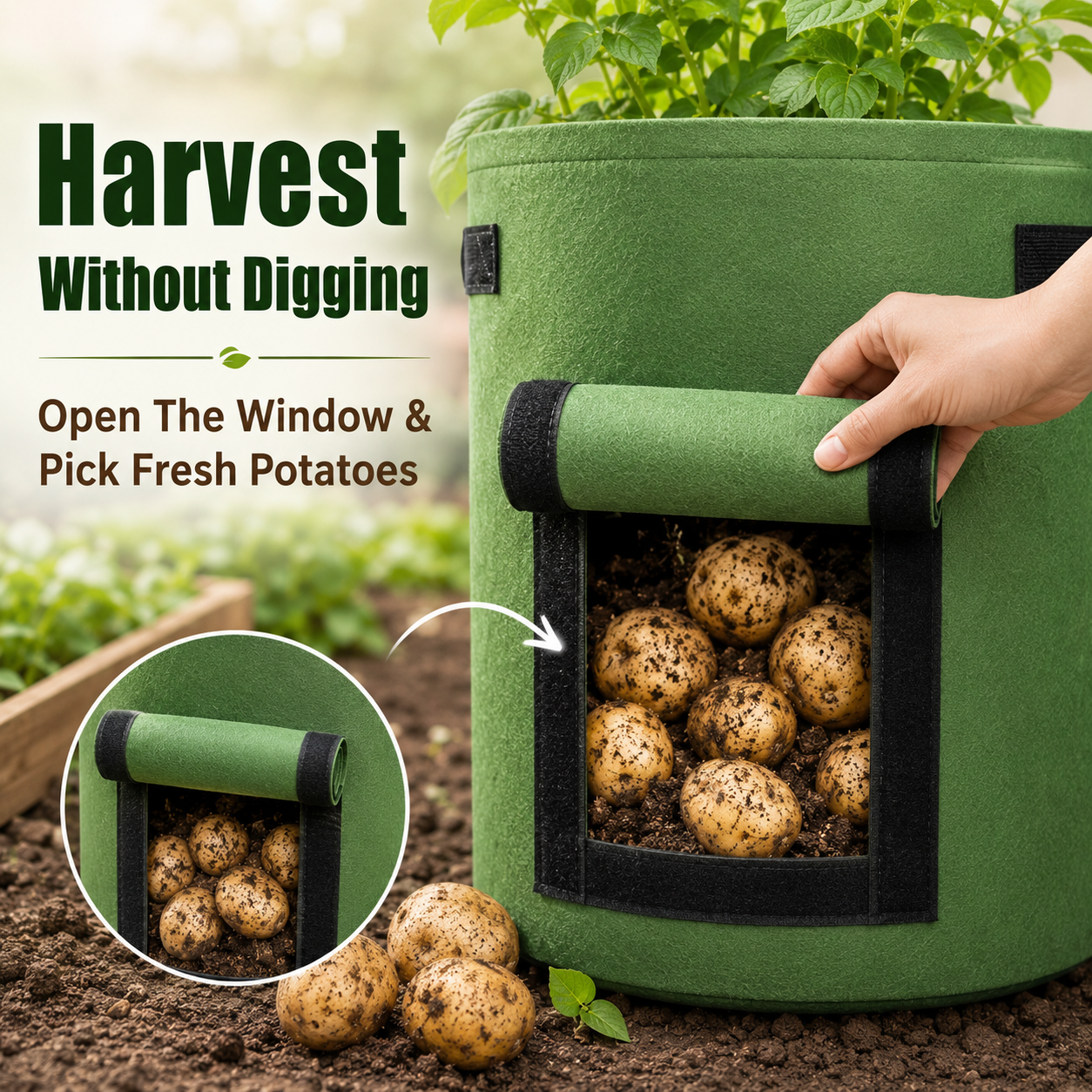 🔥 Hot Sale 59% OFF 🌱Fabric Potato Grow Bag with Harvest Window for Patato or vegetables🪴