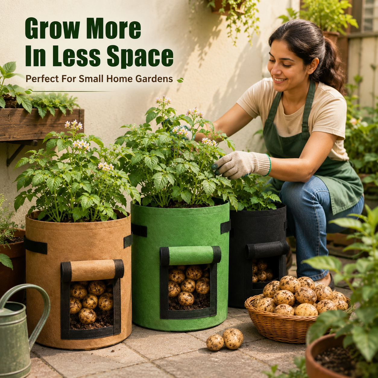 🔥 Hot Sale 59% OFF 🌱Fabric Potato Grow Bag with Harvest Window for Patato or vegetables🪴