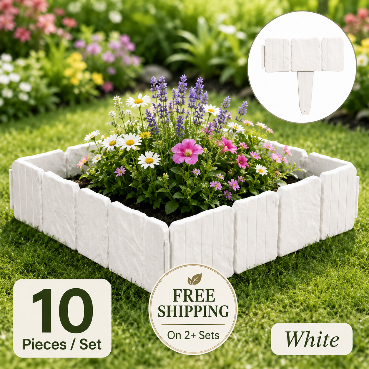 🔥 Hot Sale 59% OFF + Free Shipping 🚧🌱🚧10Pcs/Set Stone-effect garden fence