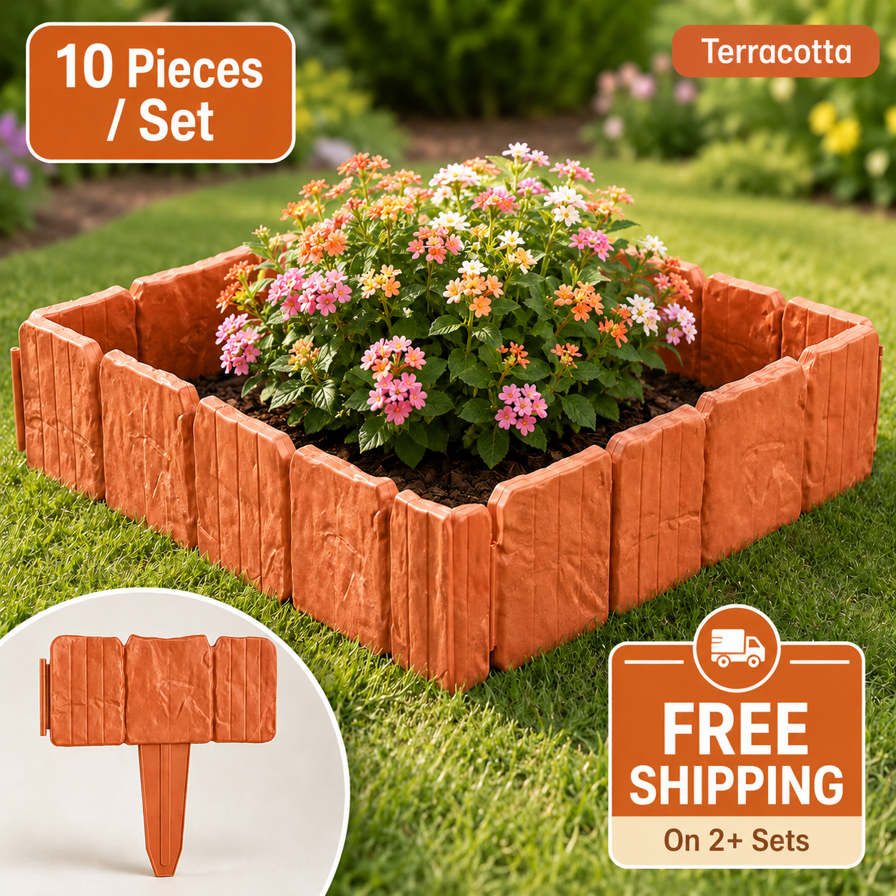 🔥 Hot Sale 59% OFF + Free Shipping 🚧🌱🚧10Pcs/Set Stone-effect garden fence