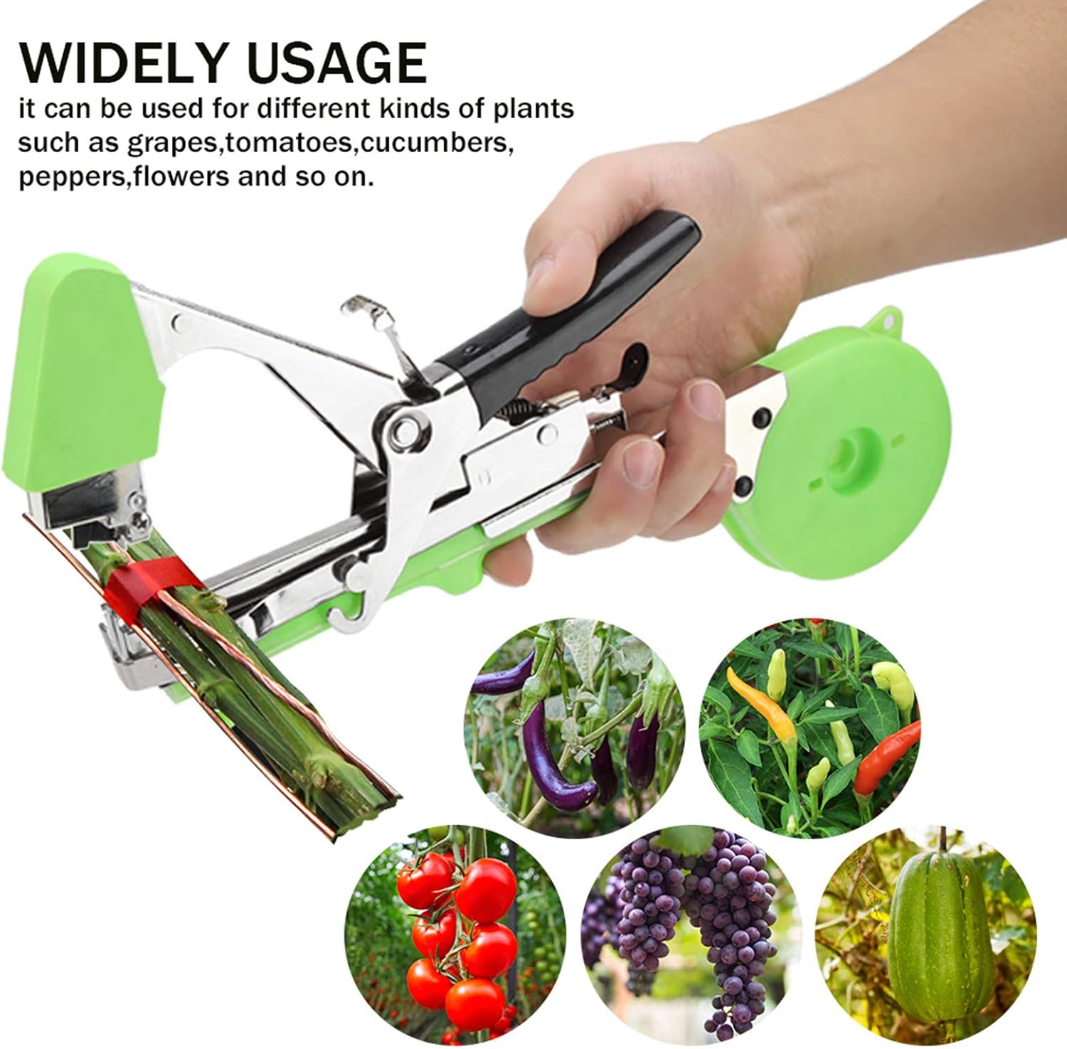 Plant Tying Machine — Garden Tapener for Tomatoes, Grapes & Vines
