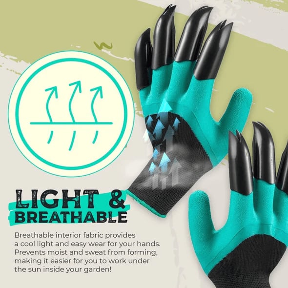 Gardening Claw Protective Gloves — 4 Fingertip Claws, Dig & Plant Without Tools