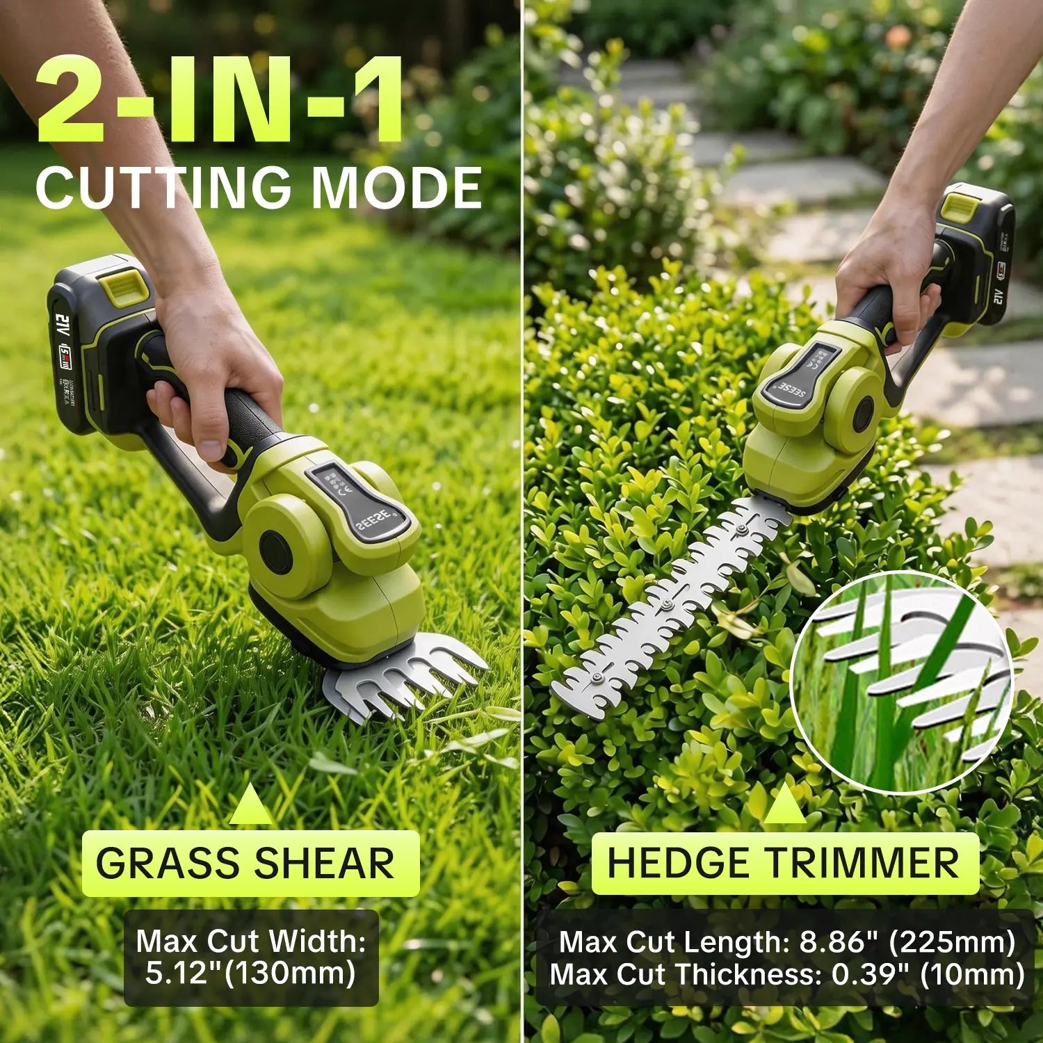 Cordless 2-in-1 Grass Shear & Shrub Trimmer