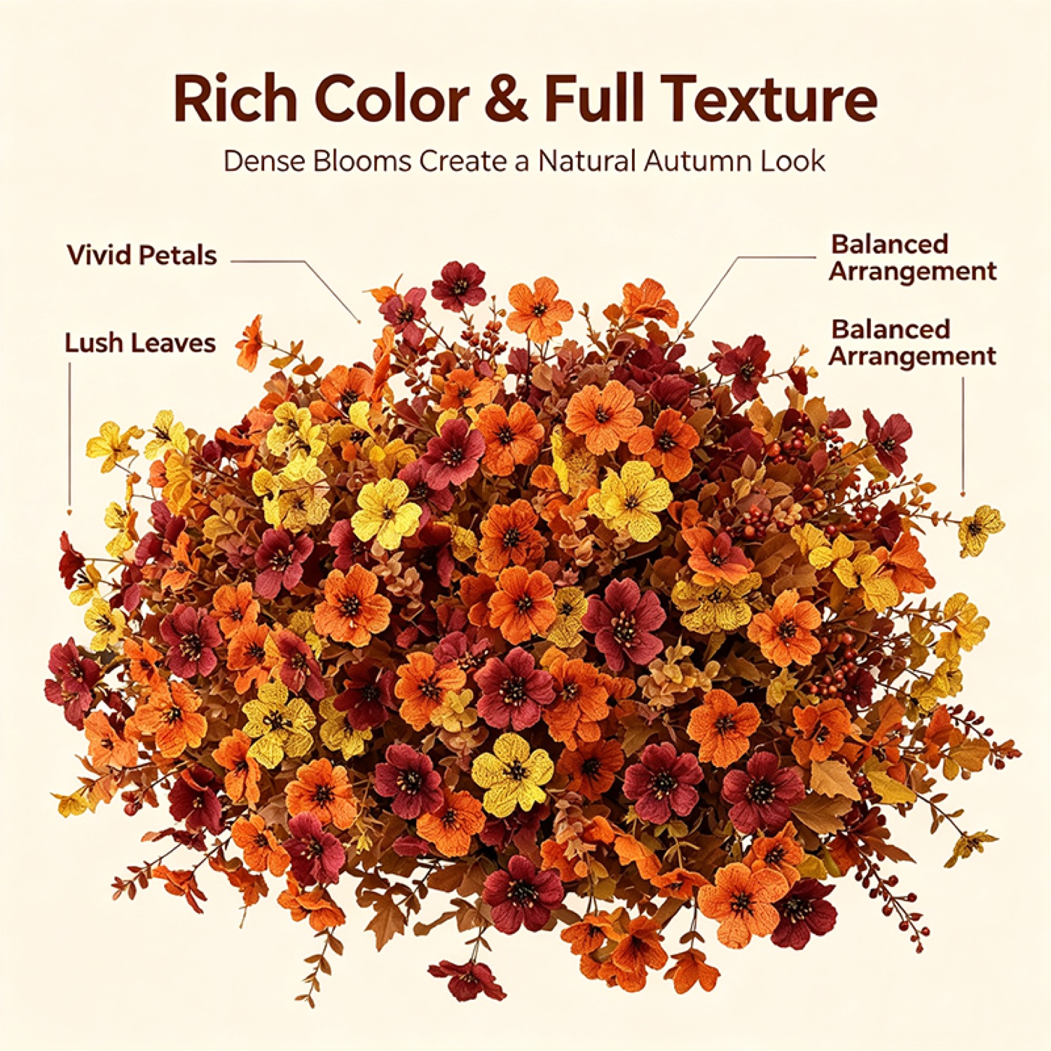 Fall Artificial Flowers — UV Resistant Outdoor Autumn Blooms