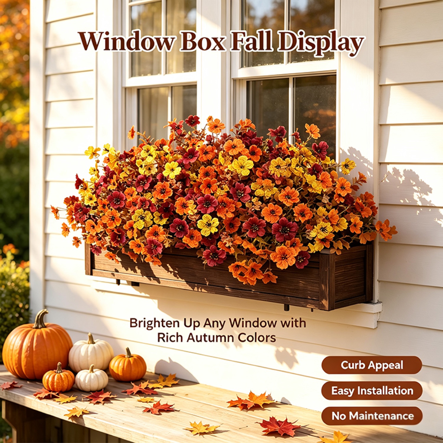 Fall Artificial Flowers — UV Resistant Outdoor Autumn Blooms