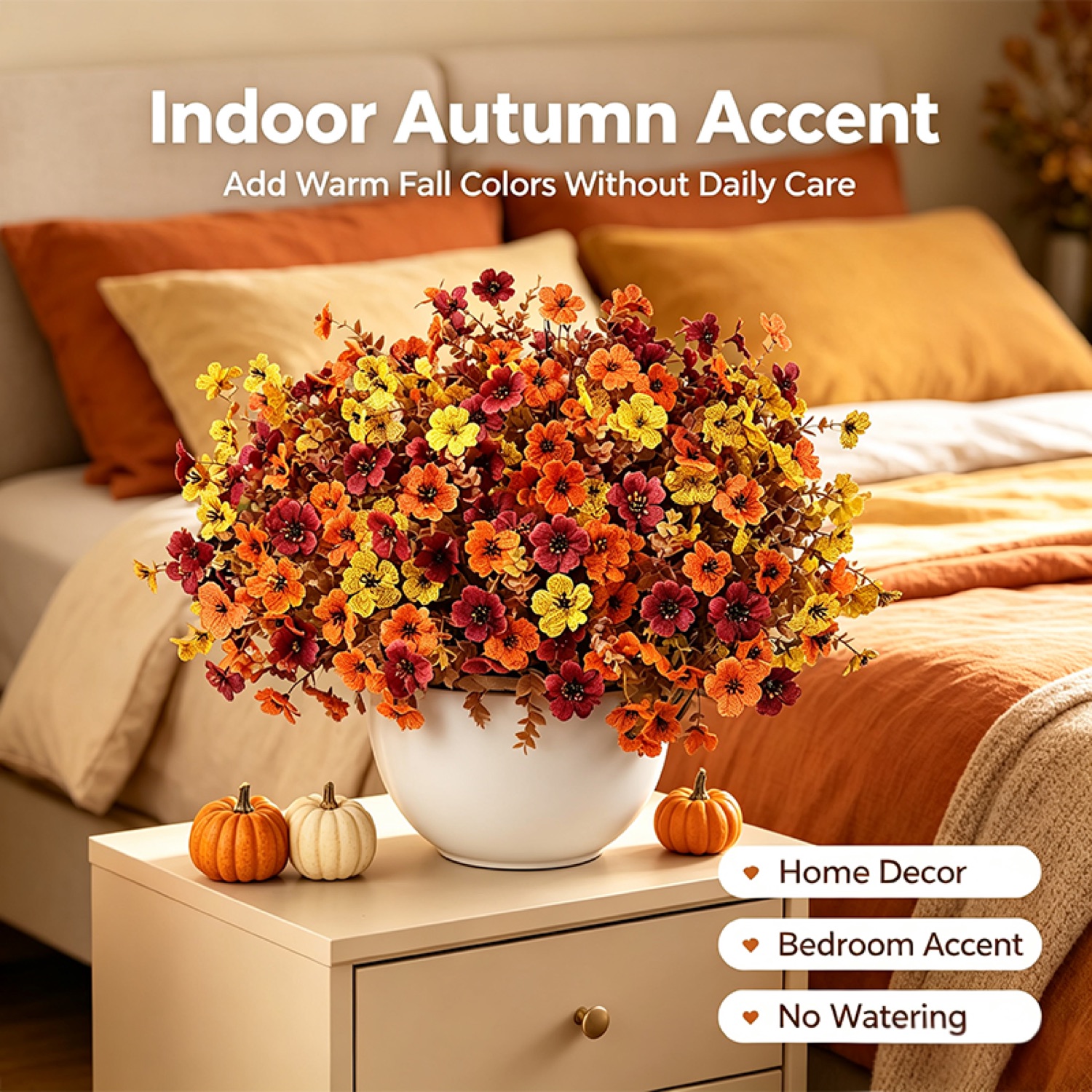 Fall Artificial Flowers — UV Resistant Outdoor Autumn Blooms
